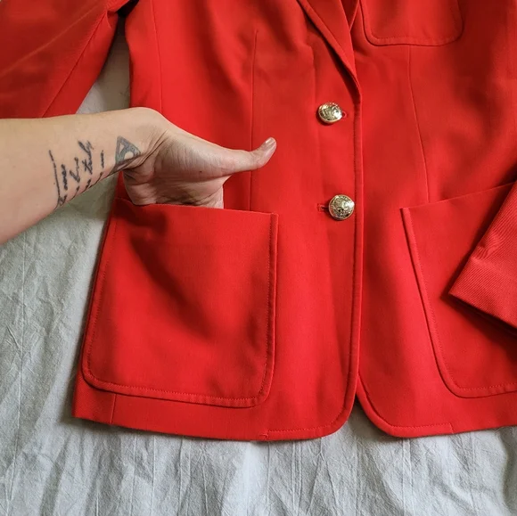NWOT Tommy Hilfiger Red Blazer - Picture 6 of 10
